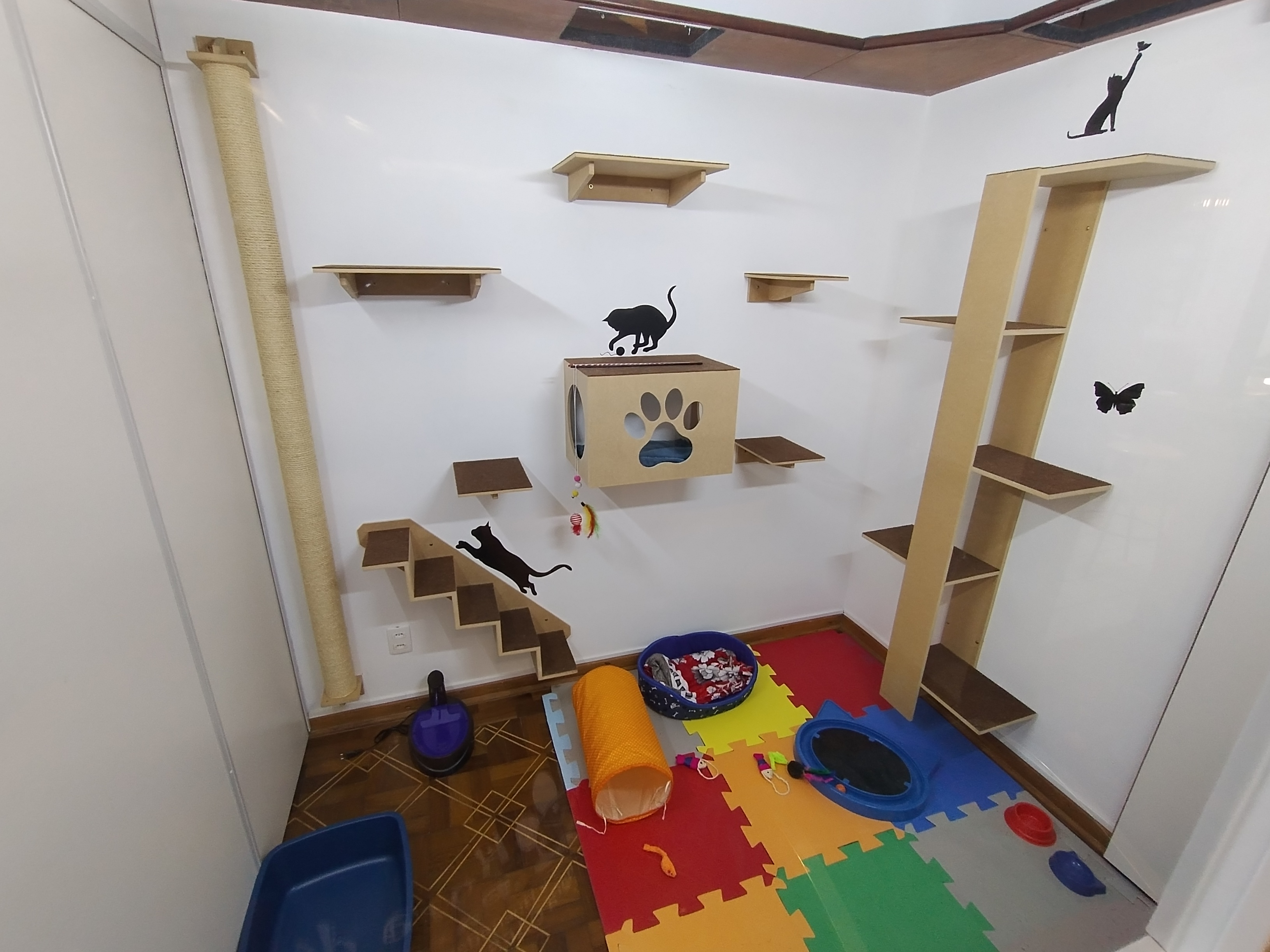 Quarto Selenita, com estrutura para gatos
